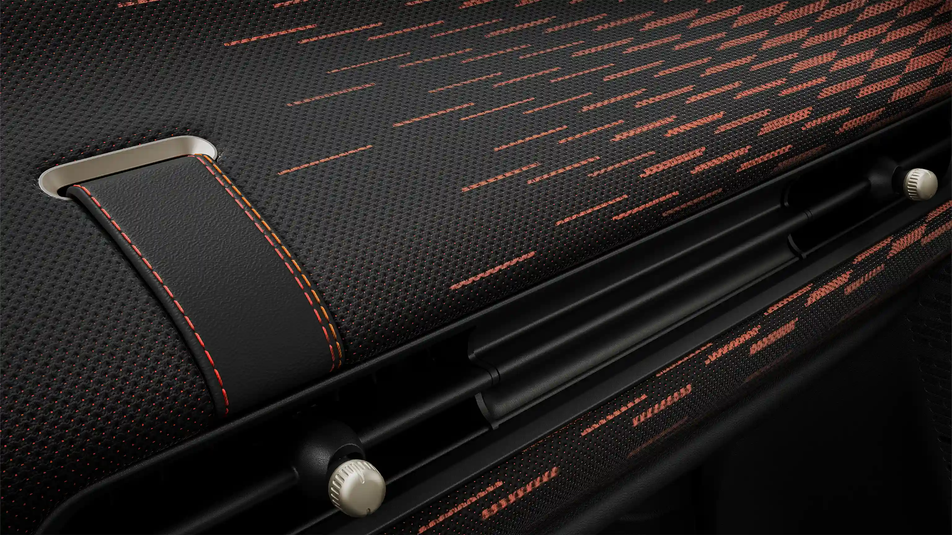 Visning af MINI Cooper instrumentbræt i JCW Style i rød og sort