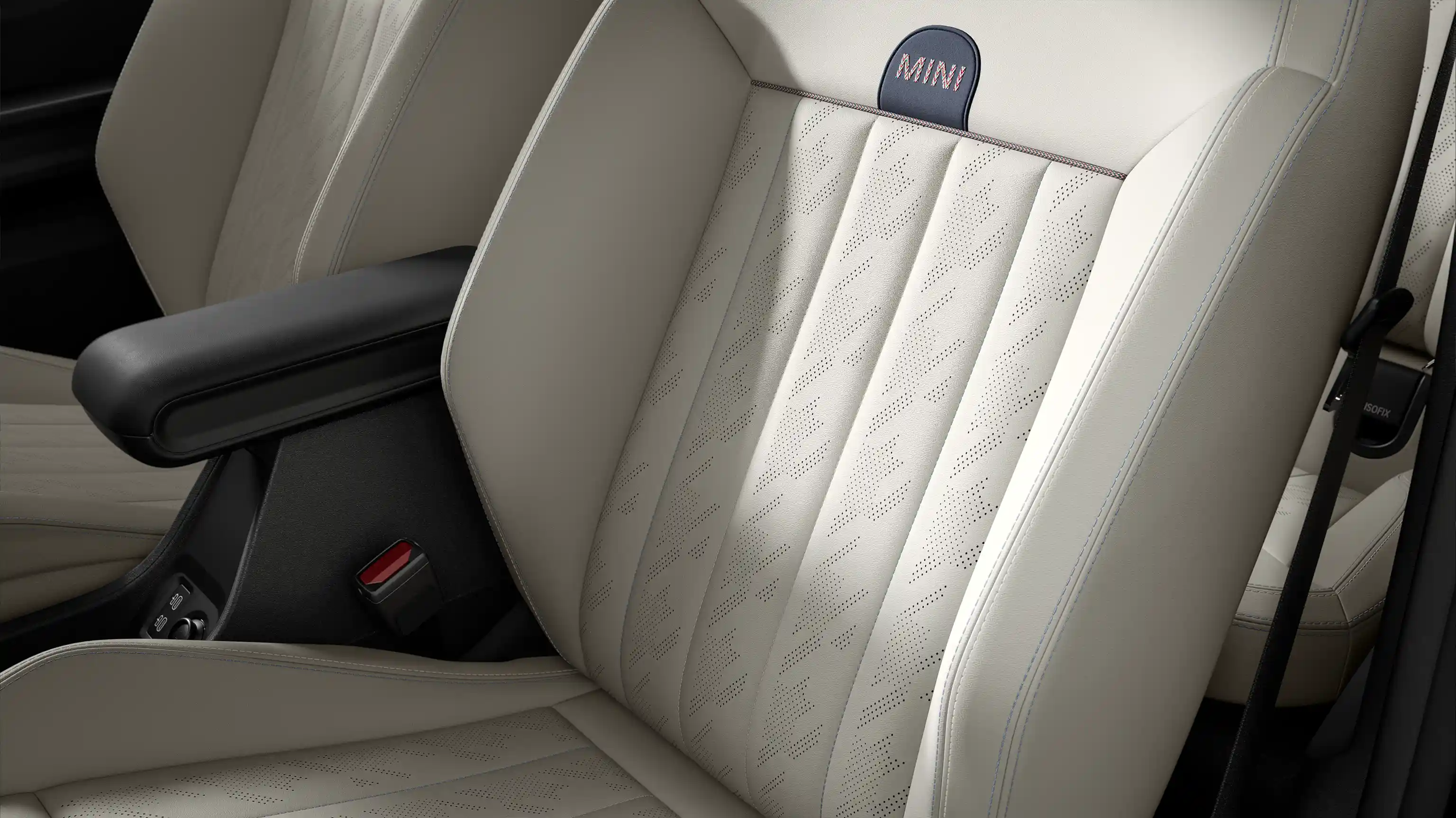 Visning af MINI Cooper Cabrio sæder i Favoured Trim i Beige Vescin