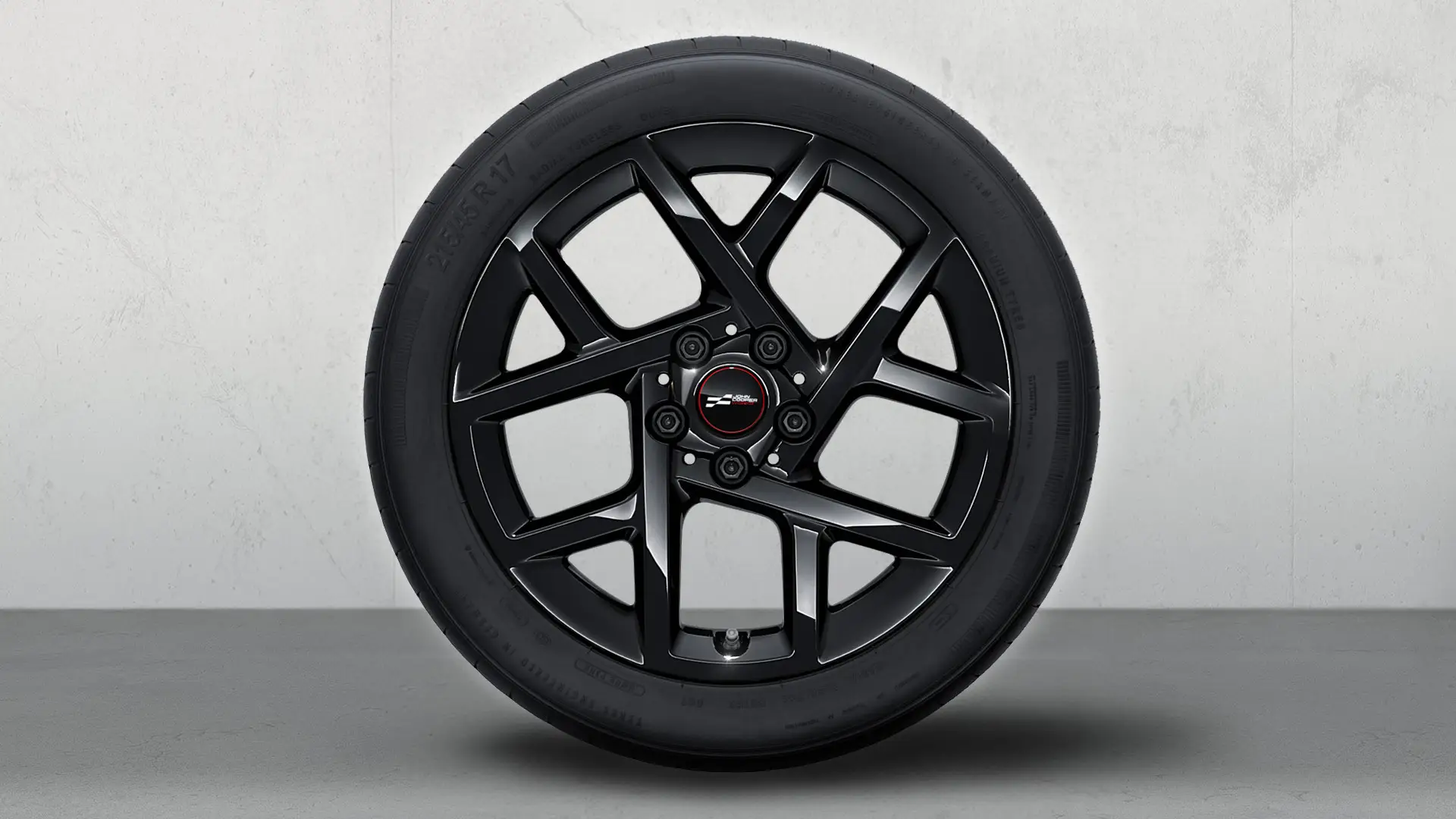 17" John Cooper Works alufælge Sprint-ege, 957-stil, vinterkomplethjul i Jet Black.
