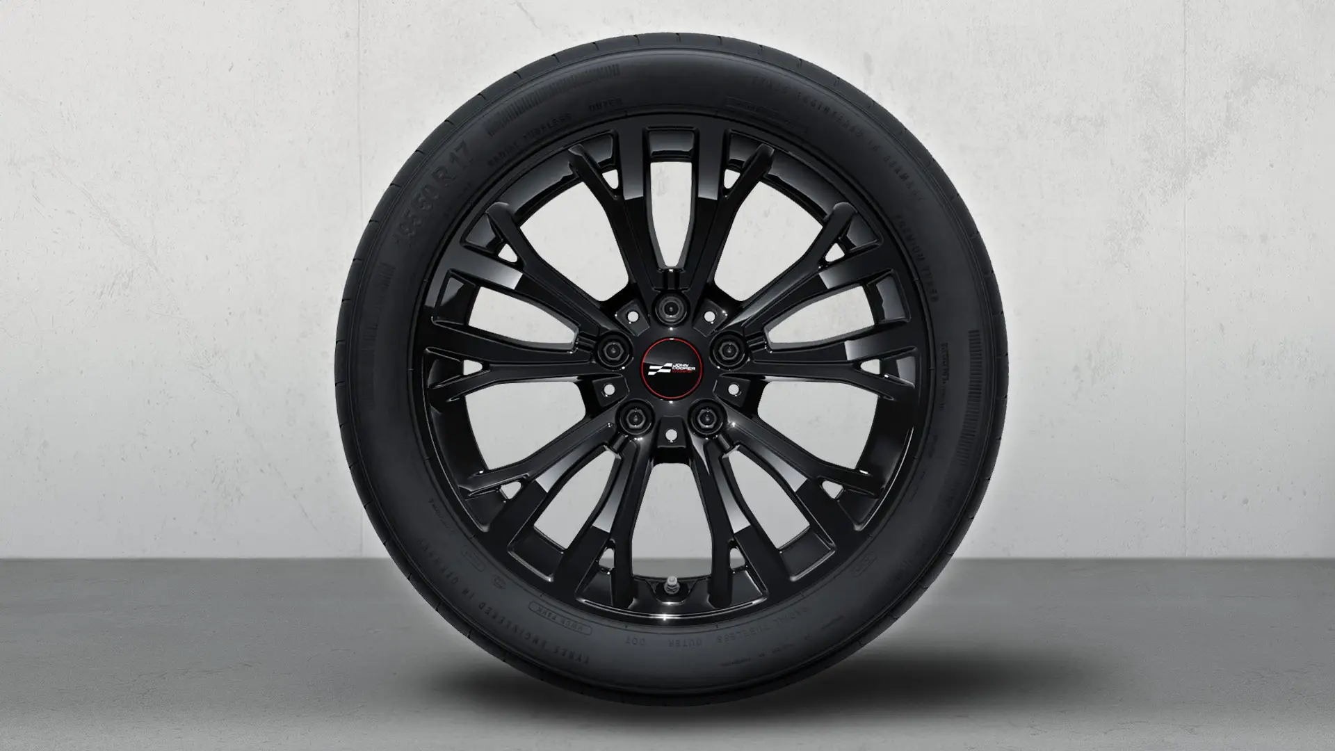 17" John Cooper Works-letmetalfælge, Star-ege, 962-stil, vinterkomplethjul i Jet Black.