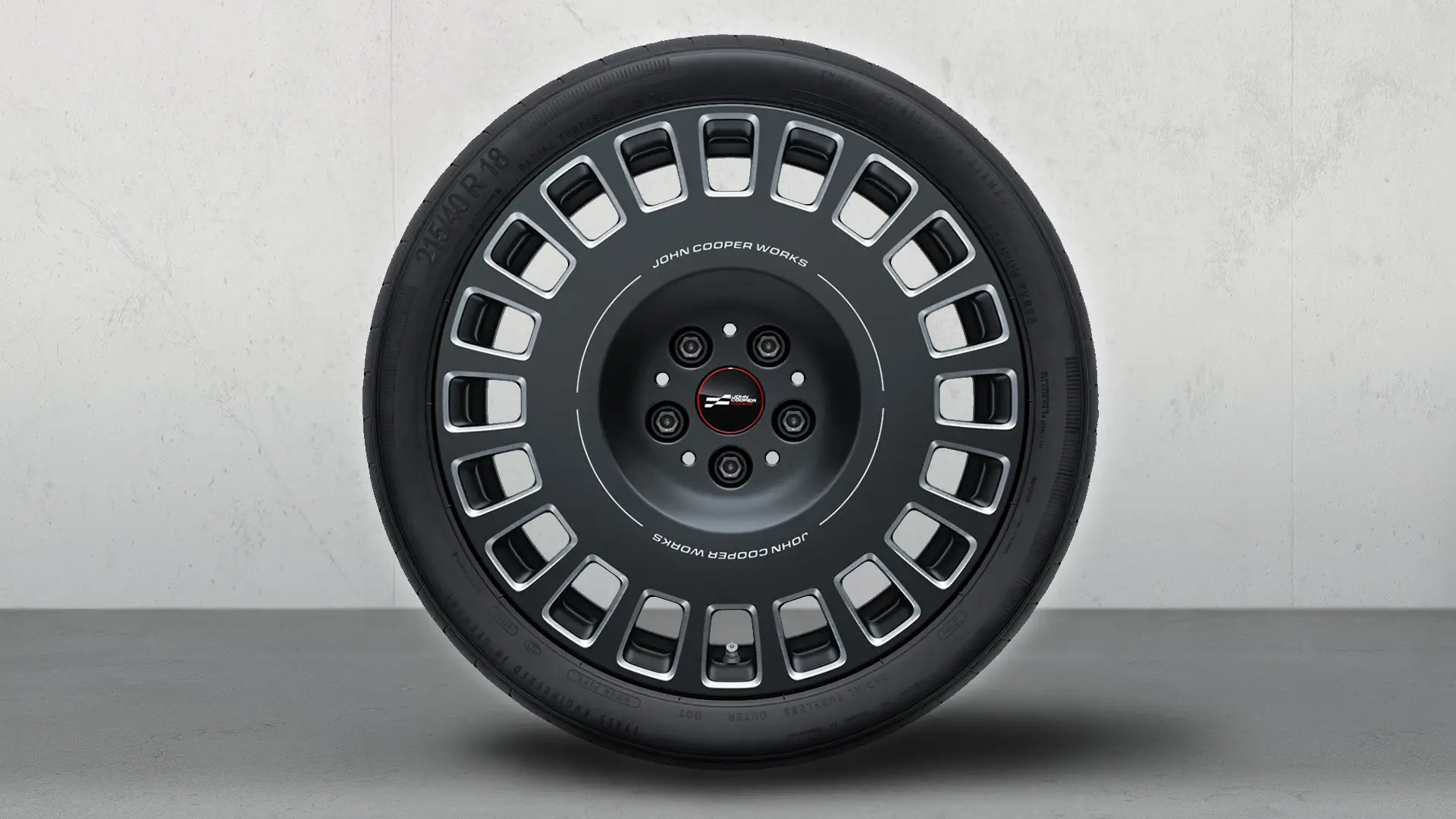 18" John Cooper Works-aluminiumsfælge Rallye-ege, 964-stil, sommerhjul i Bicolour Midnight Grey, diamantfræset. 