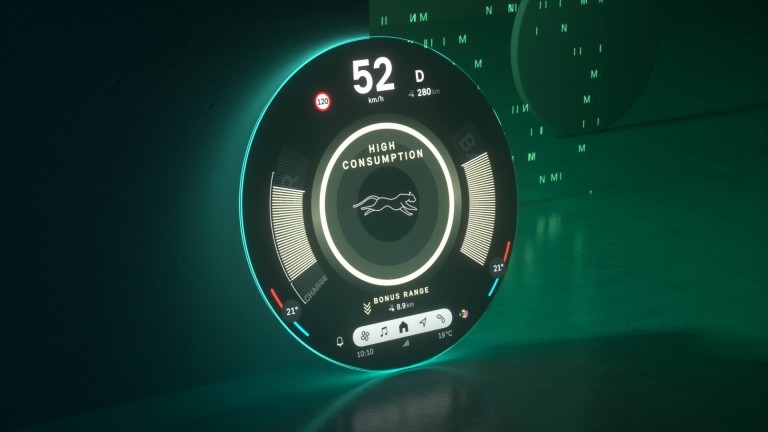 MINI rundt display, der viser effektivitetsparametre
