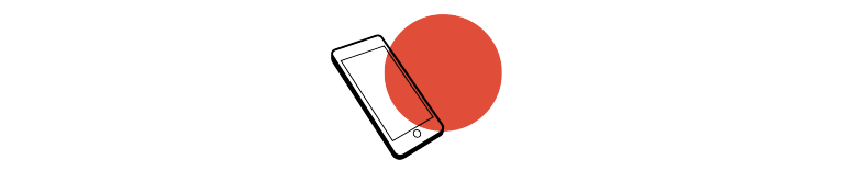 Mobiltelefon over en rød cirkel - et MINI serviceikon
