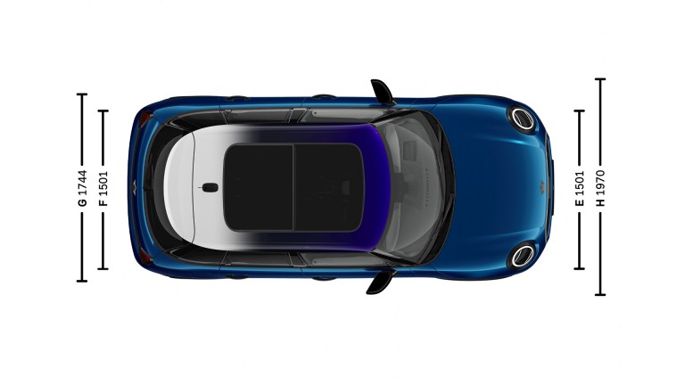 MINI Cooper 5-dørs – mål – introbillede i fugleperspektiv